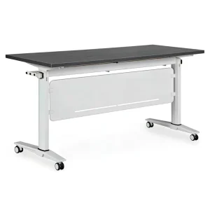 Hand Crank Height Adjustable Modern Foldable Office Desk Movable Silent Caster Foot Panel Cable Tray Manual Sit Stand