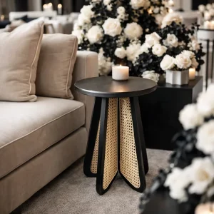 Handcrafted Black Natural Coffee Table Wedding Event Party Rental