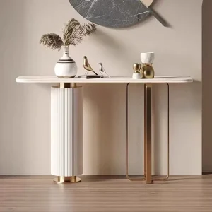 Handmade Modern Square Wood Panel Console Table for Home Hotel Living Room Dining Bedroom Entryway Hallway for Home Office Decor