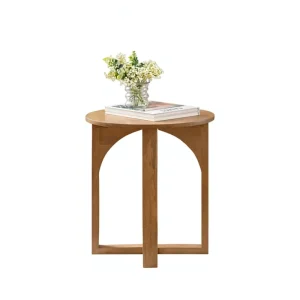 Handmade Round Solid Mango Wood End Table and Side Coffee Table for Living Room