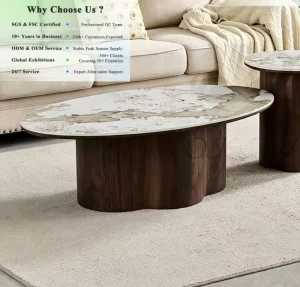 Heat-Resistant Home Decor Office Minimalist Nordic Style Luxury Showroom Coffee Table Set