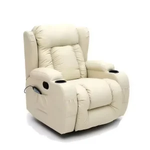 Heated Massage Relaxing Recliner Chair Electric Swivel and Rocking Leather Sofa Single Glider for Living Room