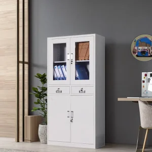 Heavy Duty 2 Drawer Office Filing Cabinet Knock Down Design with Secure Lock Anti Tilt Mechanism for File Storage