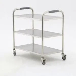 Heavy Duty 3 Tier Stainless Steel Kitchen Service Cart with Brake Casters Medical & Warehouse Transport Trolley Custom Size
