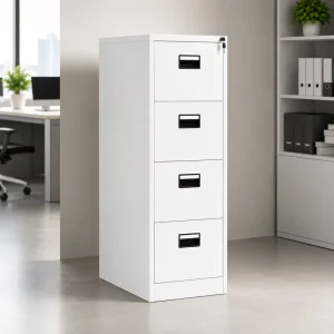 Heavy Duty 4 Drawer Vertical Steel Filing Cabinet Central Lock Anti Tilt Eco Friendly Office File Cabinet for A4 Workshop