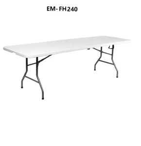 Heavy Duty 8FT HDPE Folding Table Commercial Banquet Table for Event Rental Catering Business and Outdoor Use