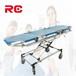 Heavy Duty Aluminum Medical Stretcher Bed Height Adjustable Emergency Rescue Transport Trolley with 4 Casters for Hospital Use
