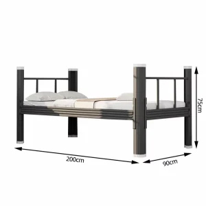 Heavy Duty Contemporary Steel Bed Frame 90x200cm Thickened Dorm Bed for Apartment Bedroom School Office Use