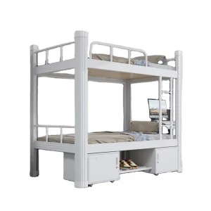 Heavy Duty Double Bunk Bed Steel Metal Frame Twin Over Twin Student Dormitory Adult Bedroom Furniture