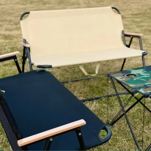 Heavy Duty Double Camping Bench Reinforced Steel Folding Loveseat Portable Outdoor Picnic Fishing Chair Seat