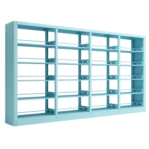 Heavy-Duty Double Face Metal Bookshelf Anti-Corrosion Steel Library Storage Rack