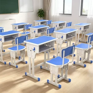 Heavy Duty Foldable Computer Desk Particle Board PVC Edge Wear Resistant Metal Frame Training School Office Table