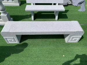 Heavy Duty G603 Sesame White Stone Bench Landscaping Stone Outdoor Public Seating for Urban Plaza and Commercial Projects