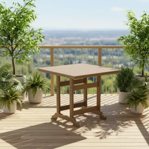 Heavy Duty HDPE Outdoor Table Modern Design Weatherproof Zero Maintenance Patio Seating for Hotel Coastal Club Vacation Rental