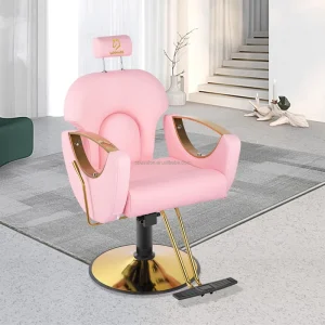 Heavy Duty Hydraulic Barber Chair 360 Rotation Height Adjustable Ergonomic Leather Modern Salon Chair for Beauty Salon