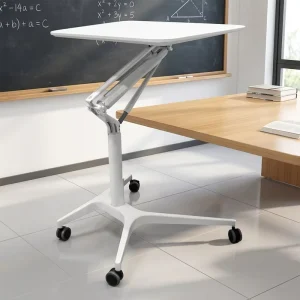 Heavy Duty ISO Certified Height Adjustable Overbed Table with Gas Spring Casters for Hospital Clinic School University Project
