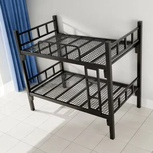 Heavy Duty Industrial Steel Bunk Bed with Ventilated Iron Mesh Bed Base for Construction Site