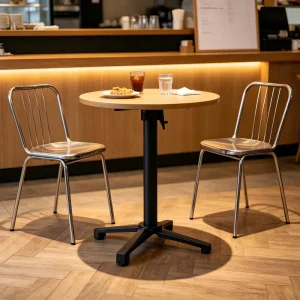 Heavy Duty Lockable Foldable Steel Table Pedestal 3-Leg Collapsible Base for Restaurant Cafe Outdoor Vendor & Exhibition Tables