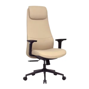 Heavy Duty Manager Conference Room Chair High Back Adjustable Headrest Executive Khaki Leather Office Chair