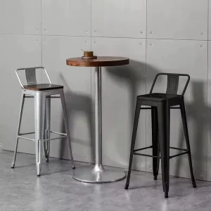 Heavy Duty Metal Bar Stool Table Set 2 Stools 1 Table for Busy Bar Cafe Environments Versatile Dining Living Room Hotel Bedroom
