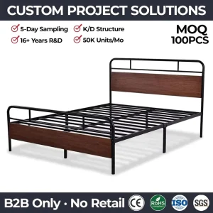 Heavy Duty Metal Bed Frame Single Size for Adult Dormitory