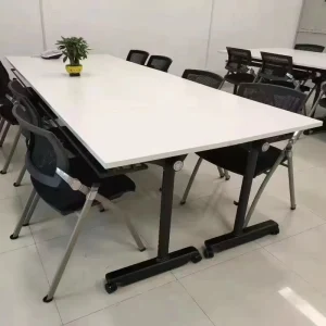 Heavy Duty Metal Folding Training Table with Wheels Portable Conference Desk Modular Seminar Workstation