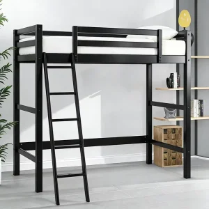 Heavy Duty Metal Frame Loft Bunk Bed Space Saving Bed for Adults Students Dormitory Bedroom Use