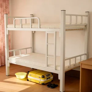 Heavy Duty Metal Twin Bunk Beds Industrial Iron Frame Full Size Double Deck for Construction Site Accommodation