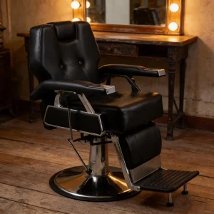 Heavy Duty Metal Vintage Barber Chair All Around Hydraulic Tilt Salon Beauty Spa Shampoo Equipment