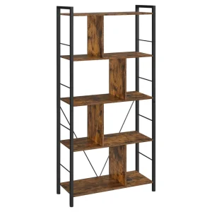 Heavy Duty Minimalist Modern Space Saving Wall Tall Book Shelves for Living Room and Home Office