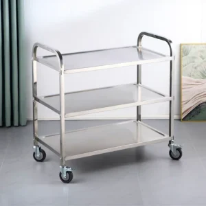 Heavy Duty Mobile Kitchen Cart Equipment 3 Tier Kitchen Food Storage Trolley for Restaurant Service