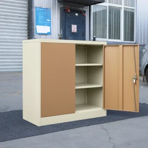 Heavy Duty Modern Lockable Filing Cabinet 2 Swing Doors Commercial File Cabinet with Handle Lock
