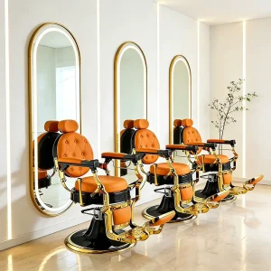 Heavy Duty Reclining Barber Chair Luxury Hair Chair Vintage Barbershop Furniture Hydraulic Styling Chair