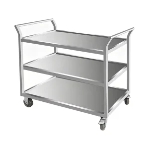 Heavy Duty Restaurant Hotel Catering Stainless Steel Commercial Kitchen Trolley Dining Cart with Swivel Wheels