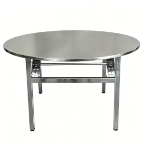 Heavy Duty Stainless Steel Folding Round Dining Table Commercial Portable Party Banquet Table for Hotel Restaurant Wedding Event
