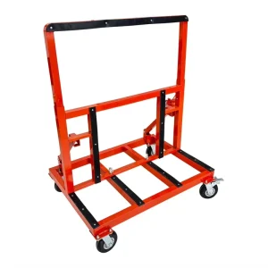 Heavy Duty Stainless Steel Powder Coated 4 Wheel Industrial Flatbed Trolley Glass Transport Cart Movable Material Handling Dolly