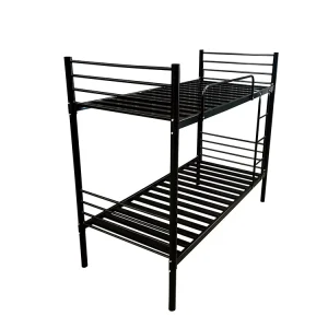 Heavy Duty Stainless Steel Twin Bunk Bed Detachable Double Metal Frame for Dormitories Schools Hospitals