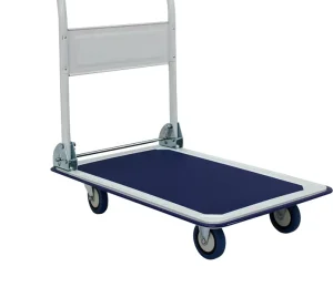 Heavy Duty Steel Collapsible Folding Four Wheel Platform Trolley for Hotel and Industrial Tool Transport