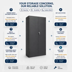Heavy Duty Steel Storage Cabinet OEM Supply for Bulk Office Furniture and Commercial Storage Solutions