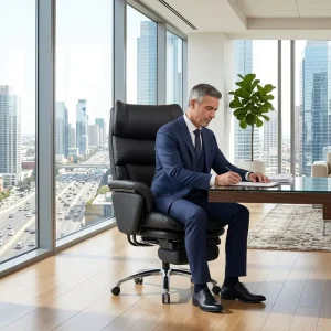 Heavy Duty Suspension Office Chair High Back Ergonomic Executive Chair 3D Headrest Stepless Recliner Steel Tube Frame Seating