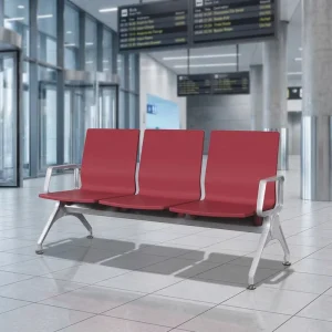 Heavy Duty Triple Seat Aluminum Alloy Armrest Legs for Airport Bus Stop Station Waiting Area Commercial Modern Industrial Design
