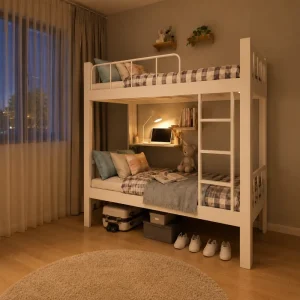 Heavy Duty Twin Double Decker Metal Frame Dormitory Beds Knock Down Steel Bunk Bed Supplier for Bedroom Hotel or School
