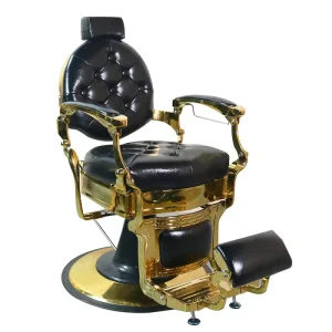 Heavy Duty Unique Hair Salon Furniture Silver Metal Styling Hairdressing Chair Hydraulic Rotatable Barber Chair for Barbershop