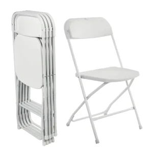 Heavy Duty White Plastic Resin Folding Chair UV Resistant Outdoor Wedding Chair Modern Foldable Banquet Chair for Garden Hotel