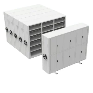 Heavy Load Reinforced Frame Hand Crank Mobile Steel Compact Shelving for Government Archive Room and Enterprise Document Storage