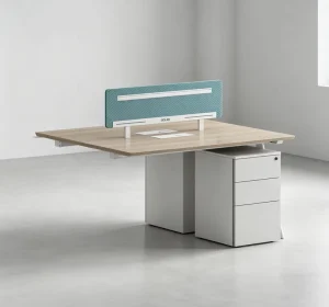 Heavy Load Stable Double Cabinet 2 Person Shared Staff Desk Modern Workstation for Finance Admin Office Procurement