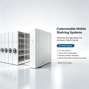 Heavy Load Steel Mobile Rack Adjustable Shelving Space Saving Design