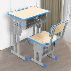 Height Adjustable Elementary School Desk Table with Plywood School Study Table