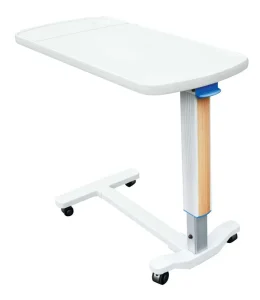 Height Adjustable Hospital Bedside Table Portable Patient Dining Table Anti Slip Hospital Furniture with CE
