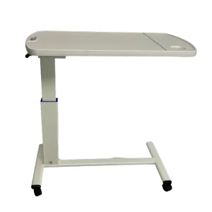 Height Adjustable Hospital Overbed Table with Wheels for Patient Dining
